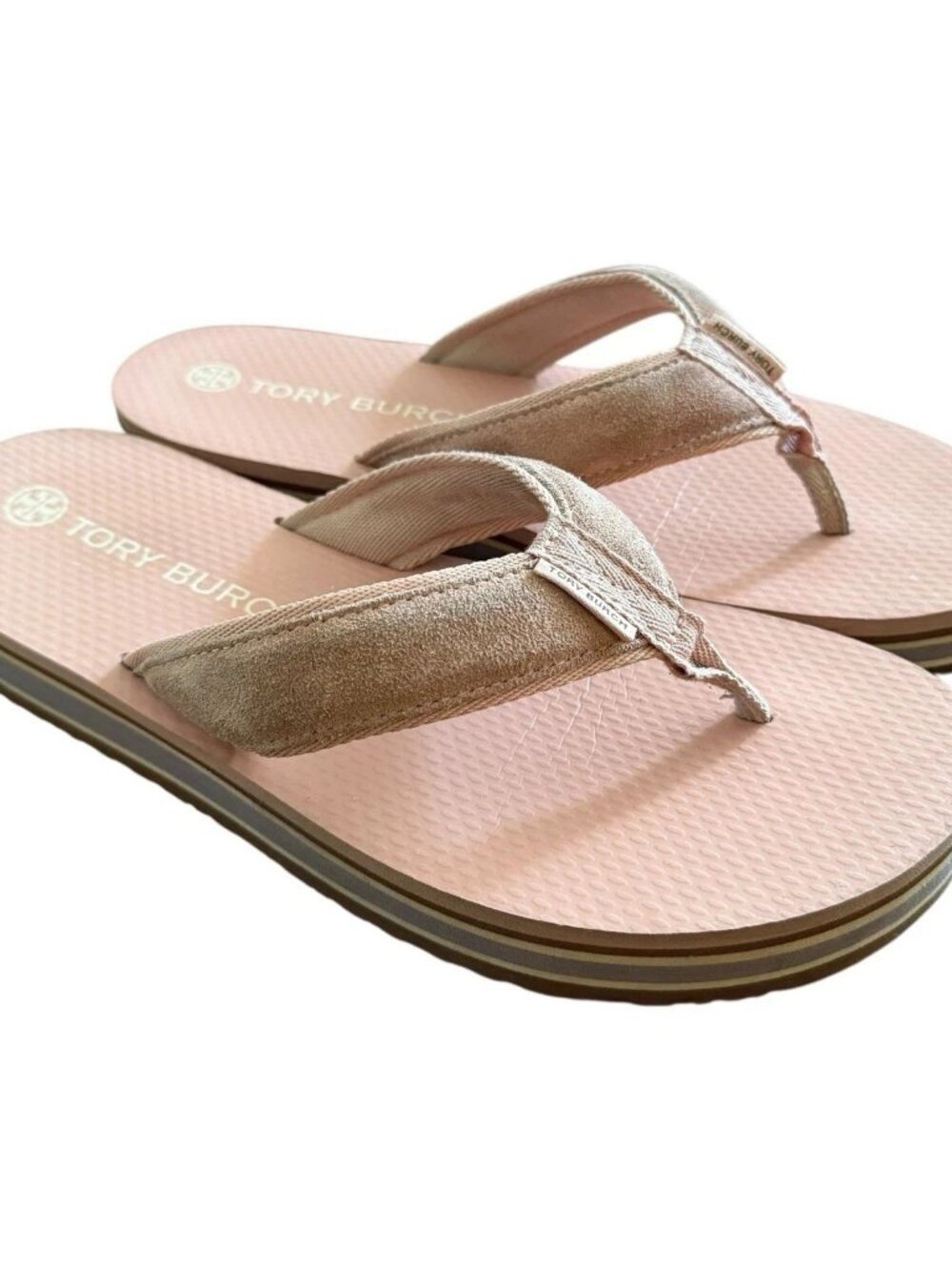 Tory Burch Suede Platform Flip Flops Blush